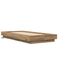 Letto con LED con strisce LED Rovere Artigianale 80 x 200 cm 2
