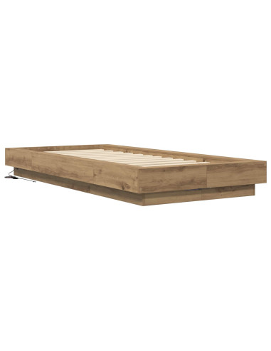 Letto con LED con strisce LED Rovere Artigianale 80 x 200 cm