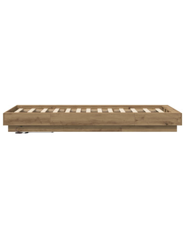Letto con LED con strisce LED Rovere Artigianale 80 x 200 cm