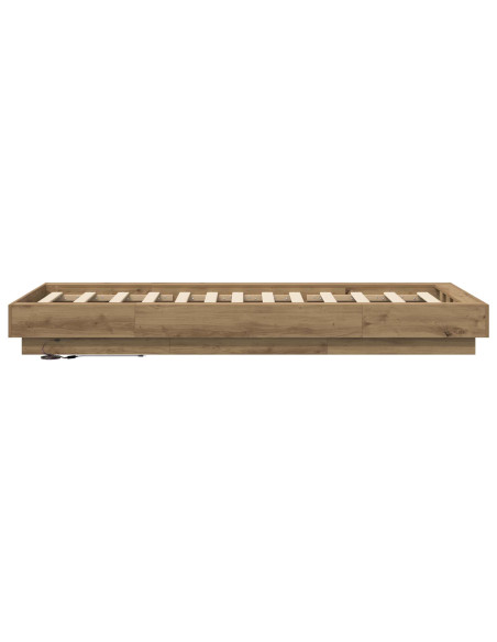 Letto con LED con strisce LED Rovere Artigianale 80 x 200 cm