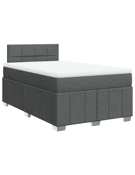 Giroletto a Molle con Materasso Grigio Scuro 120x190cm Tessuto