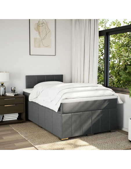 Giroletto a Molle con Materasso Grigio Scuro 120x190cm Tessuto