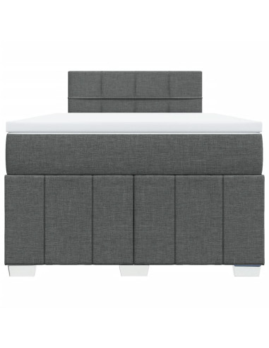Giroletto a Molle con Materasso Grigio Scuro 120x190cm Tessuto