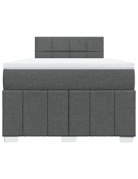 Giroletto a Molle con Materasso Grigio Scuro 120x190cm Tessuto