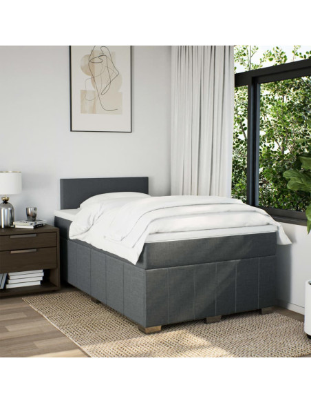 Giroletto a Molle con Materasso Grigio Scuro 120x190cm Tessuto