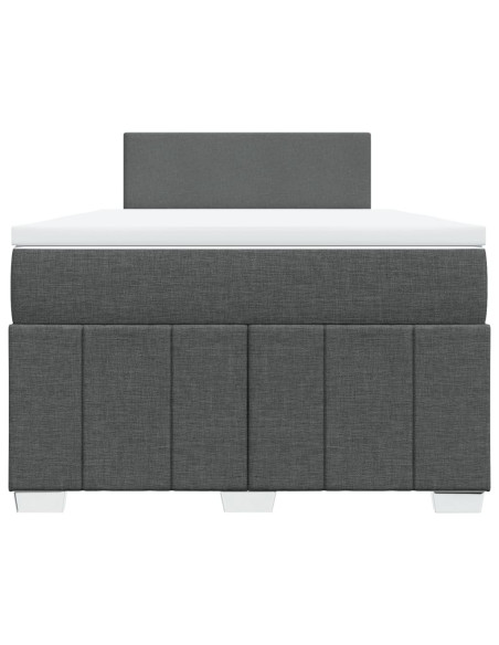 Giroletto a Molle con Materasso Grigio Scuro 120x190cm Tessuto