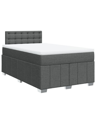 Giroletto a Molle con Materasso Grigio Scuro 120x190cm Tessuto