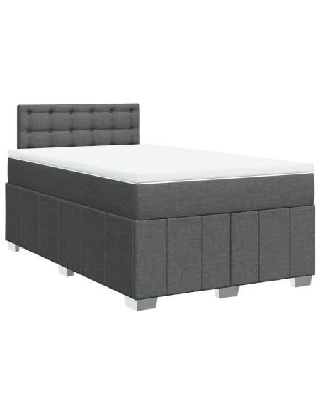 Giroletto a Molle con Materasso Grigio Scuro 120x190cm Tessuto