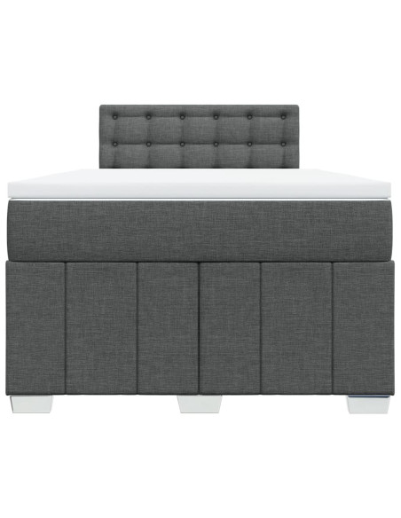 Giroletto a Molle con Materasso Grigio Scuro 120x190cm Tessuto