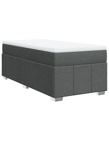 Giroletto a Molle con Materasso Grigio Scuro 80x200 cm Tessuto