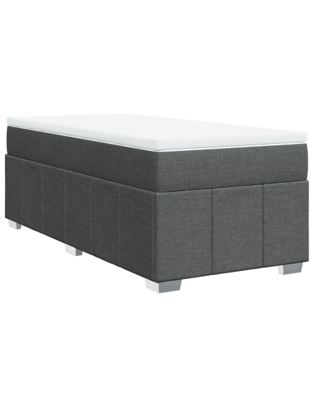 Giroletto a Molle con Materasso Grigio Scuro 80x200 cm Tessuto