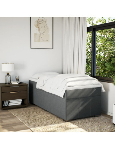Giroletto a Molle con Materasso Grigio Scuro 80x200 cm Tessuto