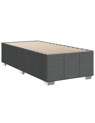 Giroletto a Molle con Materasso Grigio Scuro 80x200 cm Tessuto