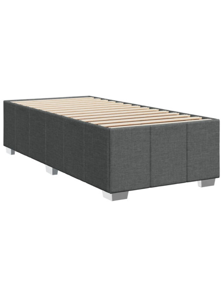 Giroletto a Molle con Materasso Grigio Scuro 80x200 cm Tessuto