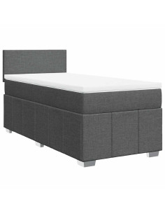 Giroletto a Molle con Materasso Grigio Scuro 80x200 cm Tessuto 2