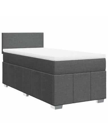 Giroletto a Molle con Materasso Grigio Scuro 80x200 cm Tessuto