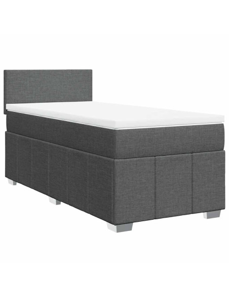 Giroletto a Molle con Materasso Grigio Scuro 80x200 cm Tessuto