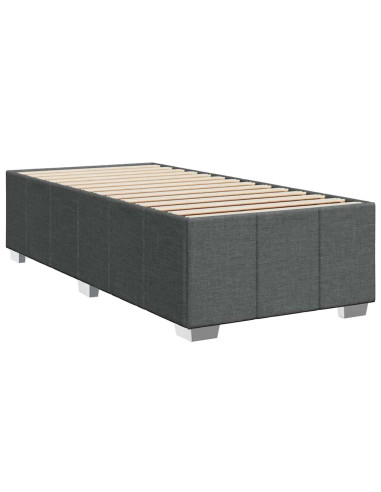 Giroletto a Molle con Materasso Grigio Scuro 80x200 cm Tessuto