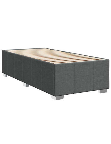 Giroletto a Molle con Materasso Grigio Scuro 80x200 cm Tessuto