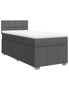 Giroletto a Molle con Materasso Grigio Scuro 80x200 cm Tessuto 2