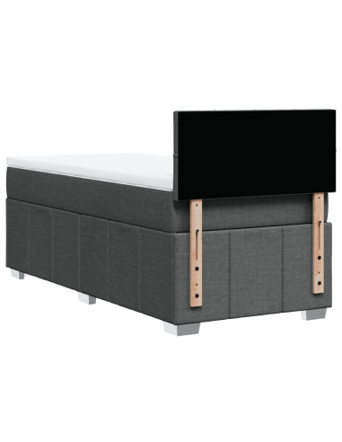 Giroletto a Molle con Materasso Grigio Scuro 80x200 cm Tessuto