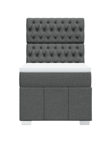 Giroletto a Molle con Materasso Grigio Scuro 80x200 cm Tessuto