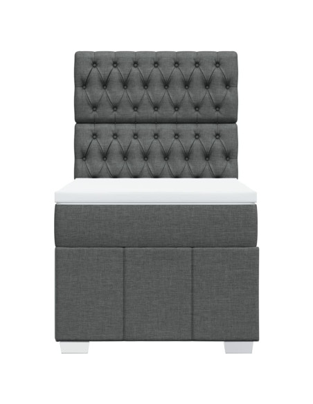 Giroletto a Molle con Materasso Grigio Scuro 80x200 cm Tessuto