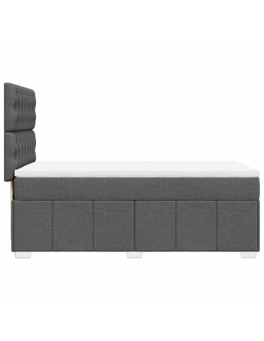 Giroletto a Molle con Materasso Grigio Scuro 80x200 cm Tessuto