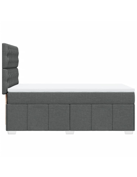 Giroletto a Molle con Materasso Grigio Scuro 80x200 cm Tessuto