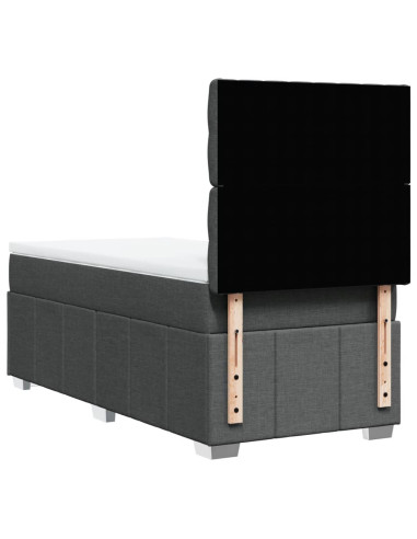 Giroletto a Molle con Materasso Grigio Scuro 80x200 cm Tessuto