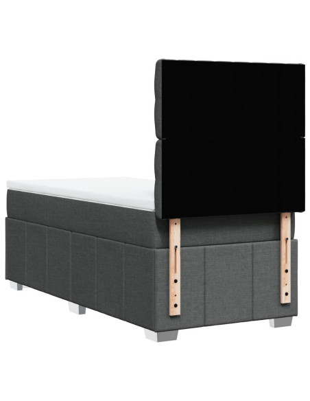 Giroletto a Molle con Materasso Grigio Scuro 80x200 cm Tessuto