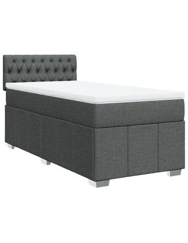 Giroletto a Molle con Materasso Grigio Scuro 80x200 cm Tessuto