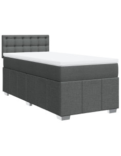 Giroletto a Molle con Materasso Grigio Scuro 80x200 cm Tessuto 2