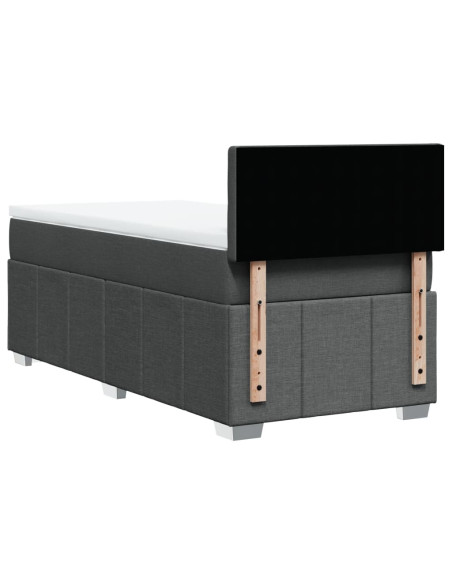 Giroletto a Molle con Materasso Grigio Scuro 80x200 cm Tessuto