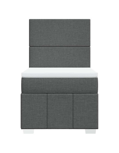 Giroletto a Molle con Materasso Grigio Scuro 80x200 cm Tessuto