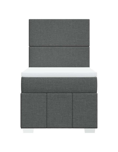 Giroletto a Molle con Materasso Grigio Scuro 80x200 cm Tessuto
