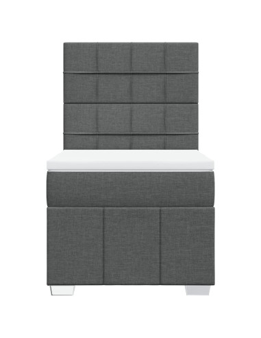 Giroletto a Molle con Materasso Grigio Scuro 80x200 cm Tessuto