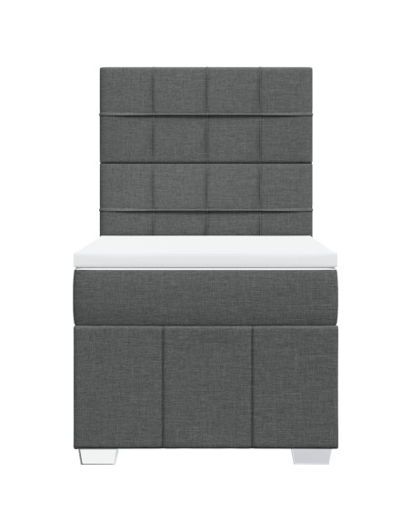 Giroletto a Molle con Materasso Grigio Scuro 80x200 cm Tessuto