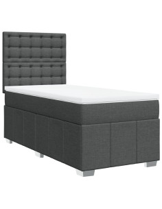 Giroletto a Molle con Materasso Grigio Scuro 80x200 cm Tessuto 2