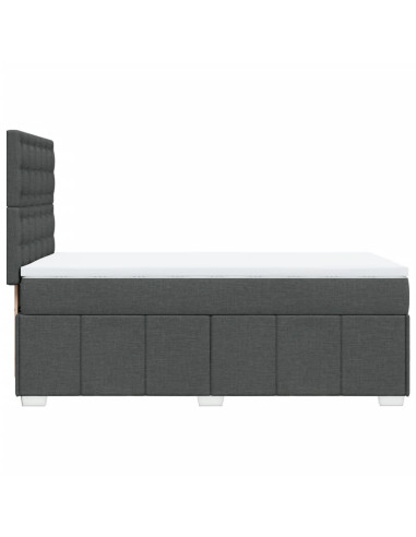 Giroletto a Molle con Materasso Grigio Scuro 80x200 cm Tessuto