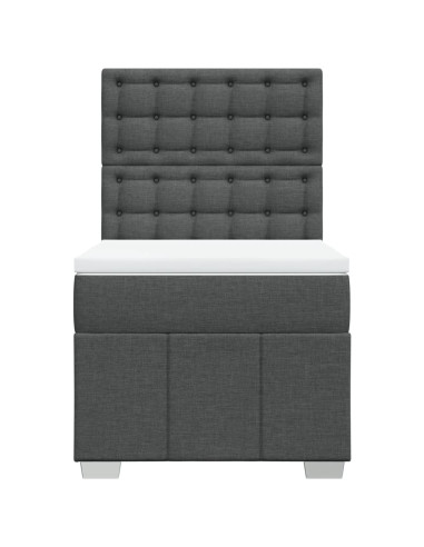 Giroletto a Molle con Materasso Grigio Scuro 80x200 cm Tessuto