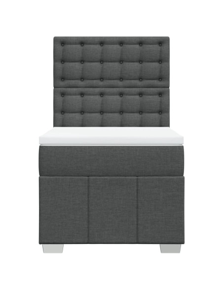 Giroletto a Molle con Materasso Grigio Scuro 80x200 cm Tessuto