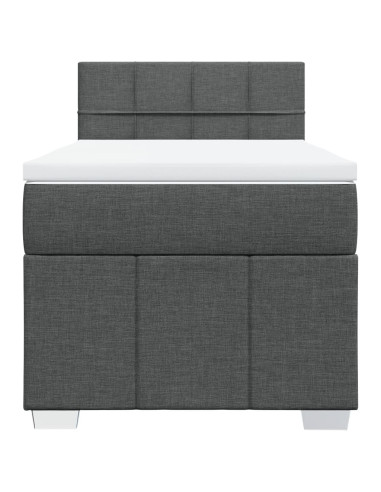 Giroletto a Molle con Materasso Grigio Scuro 80x200 cm Tessuto