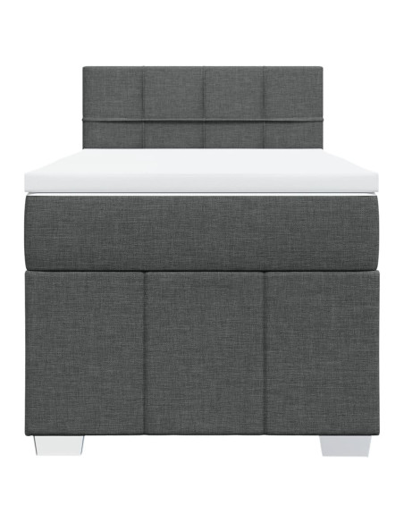 Giroletto a Molle con Materasso Grigio Scuro 80x200 cm Tessuto