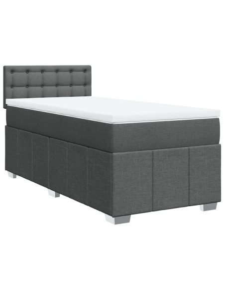 Giroletto a Molle con Materasso Grigio Scuro 80x200 cm Tessuto