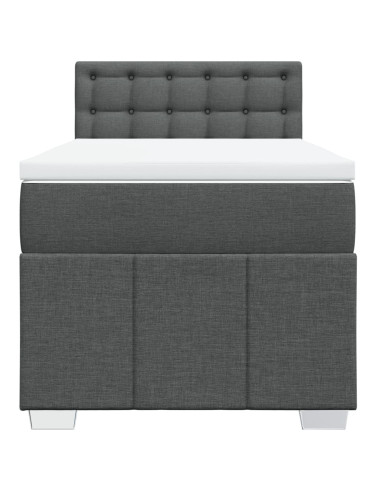 Giroletto a Molle con Materasso Grigio Scuro 80x200 cm Tessuto