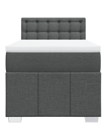 Giroletto a Molle con Materasso Grigio Scuro 80x200 cm Tessuto