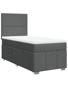 Giroletto a Molle con Materasso Grigio Scuro 80x200 cm Tessuto 2