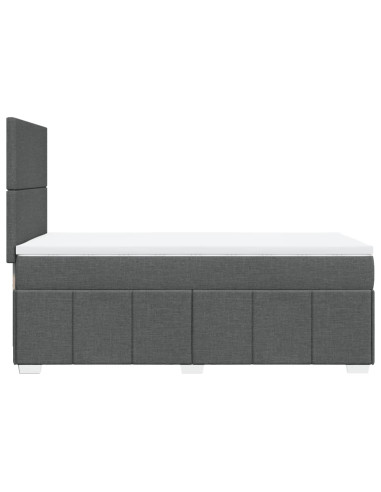 Giroletto a Molle con Materasso Grigio Scuro 80x200 cm Tessuto