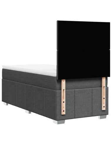 Giroletto a Molle con Materasso Grigio Scuro 80x200 cm Tessuto